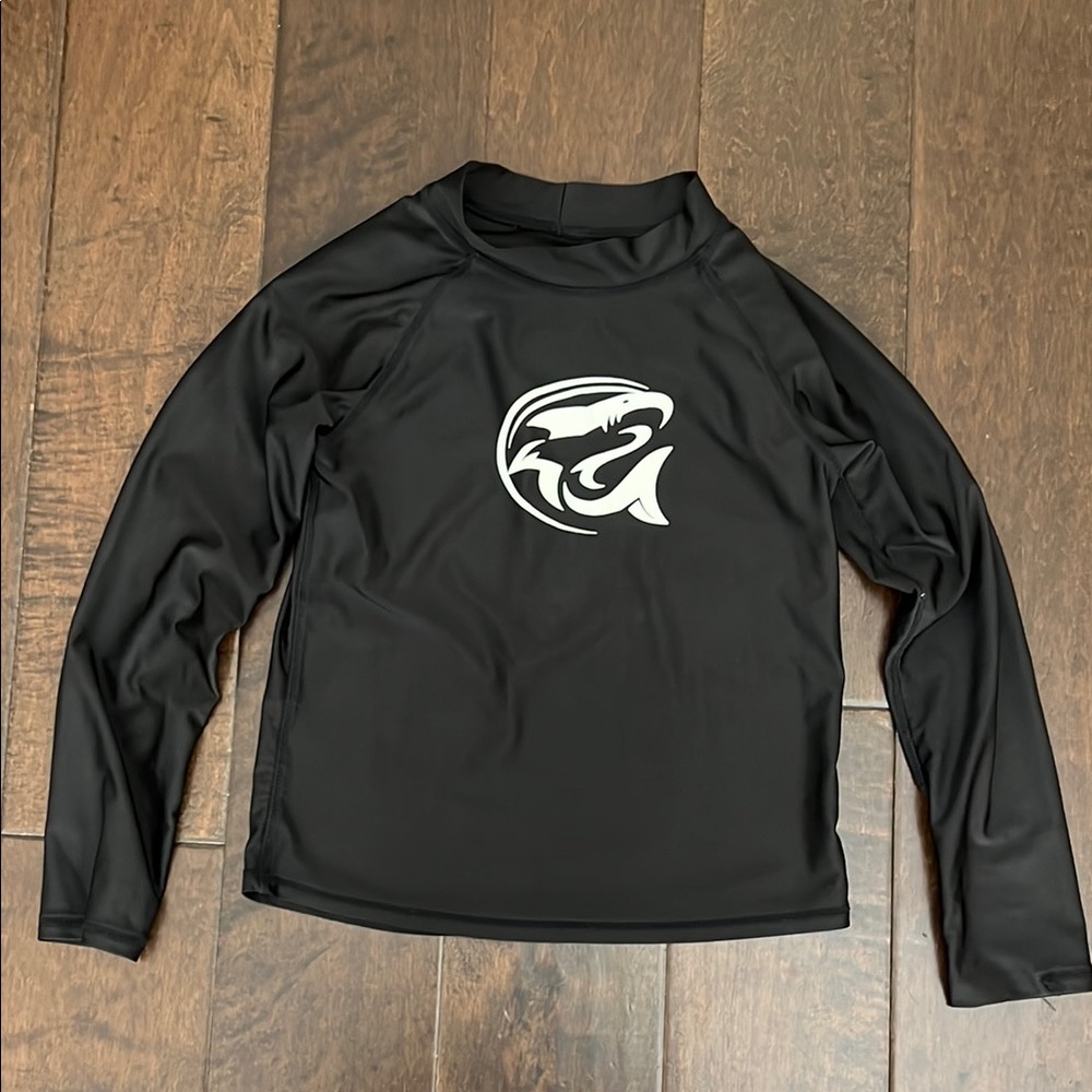 Black Long Sleeve Rash Guard with Logo